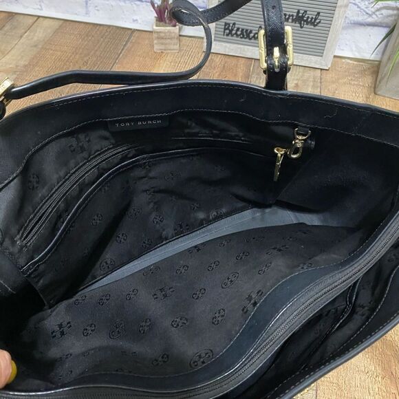 Tory Burch black saffiano Leather Robinson Tote - Picture 14 of 14